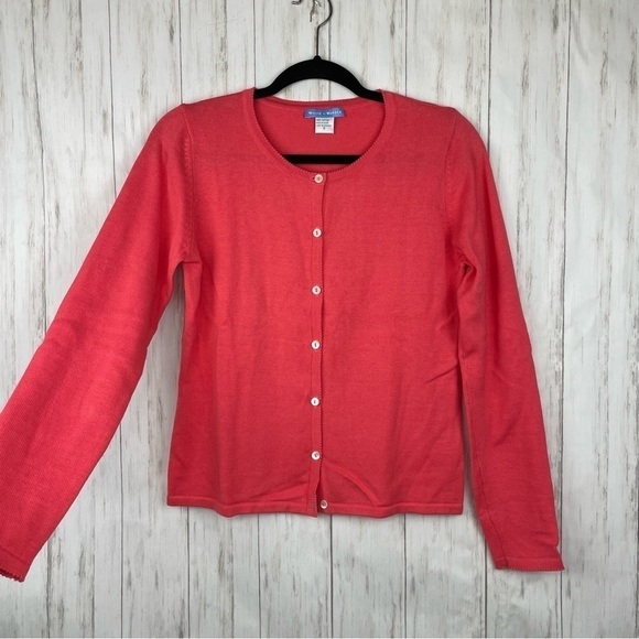 White + Warren Peach Cardigan Small - Picture 4 of 5